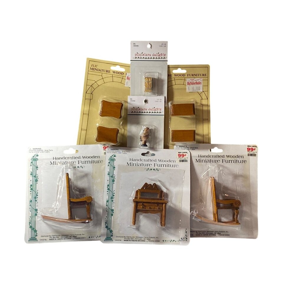 VTG Doll House Miniature Furniture Miscellaneous brown Wood Traditional